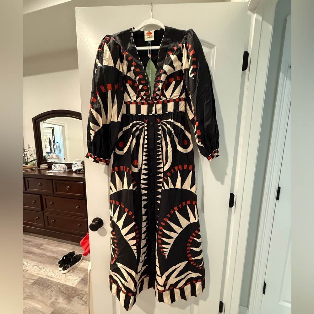 Black Coconut Grove Puff Sleeve Maxi Dress